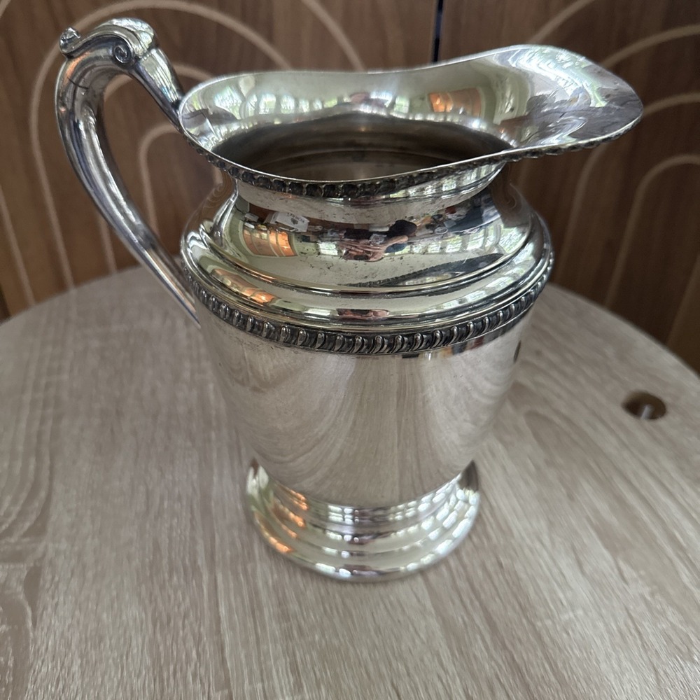 Vintage Crescent Silverware Silver-Plated Pedestal Water Pitcher —Pattern #3155